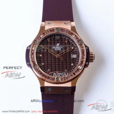 HB Factory Hublot Big Bang Tutti Frutti Brown 38 MM Swiss Quartz Ladies Watch 